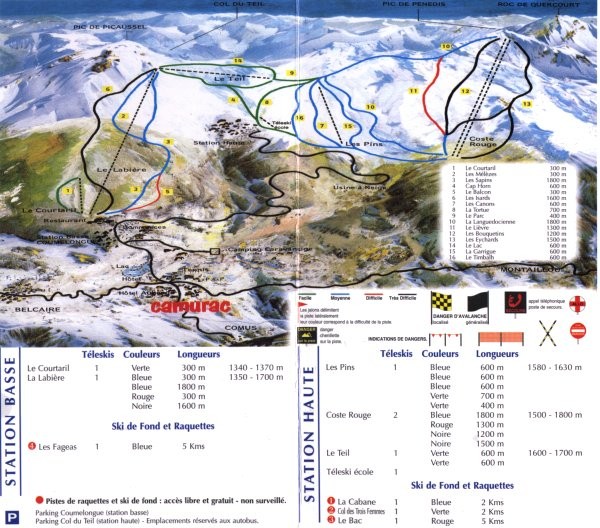 Camurac Ski Trail Map