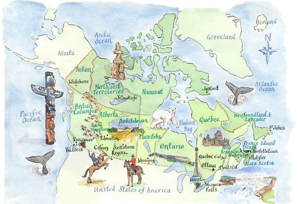 Canadian Tourist Illustrated Map