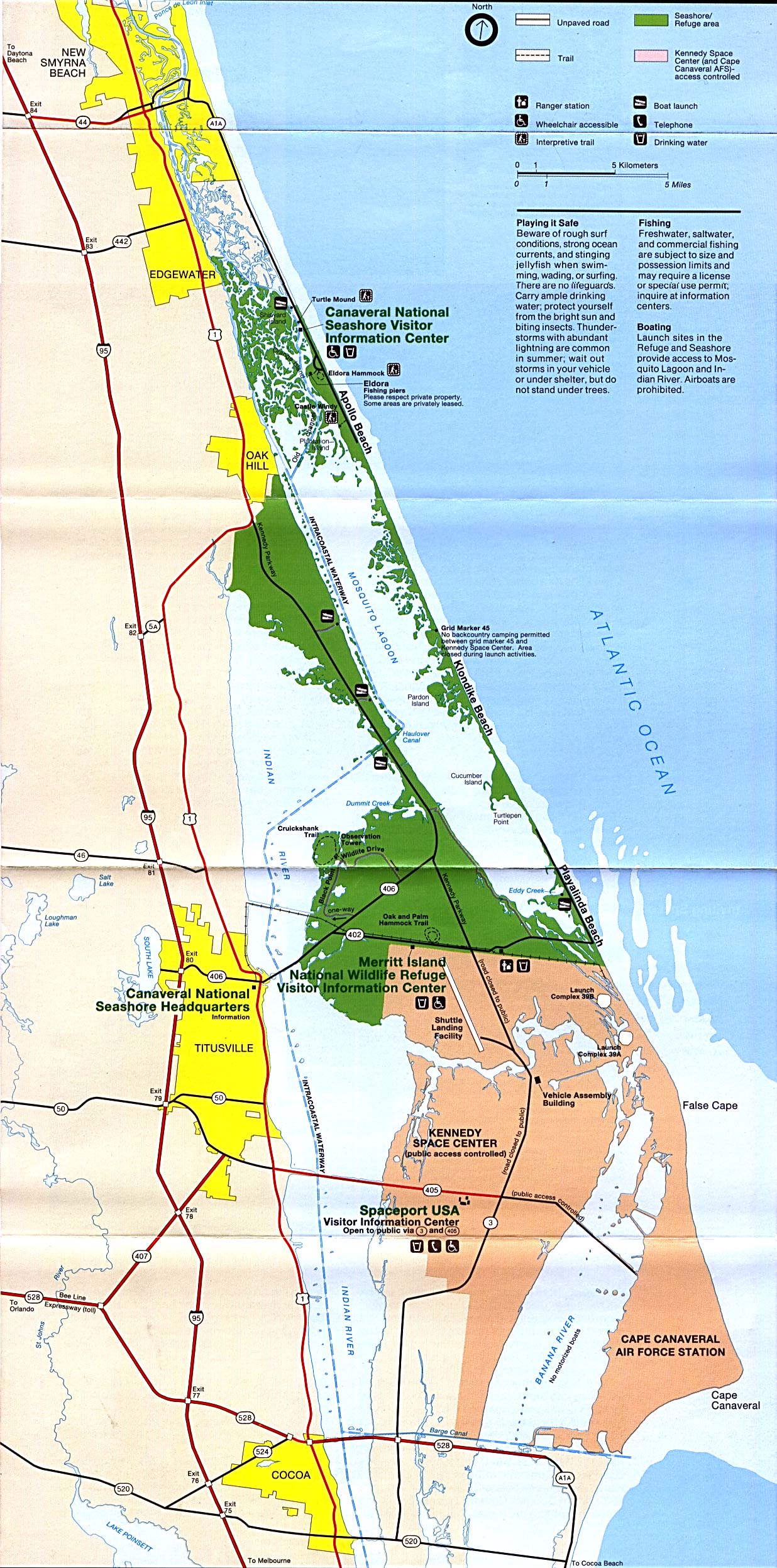 map of canaveral national seashore map of canaveral national seashore