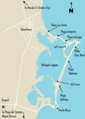 Cancun Beach Tourist Map