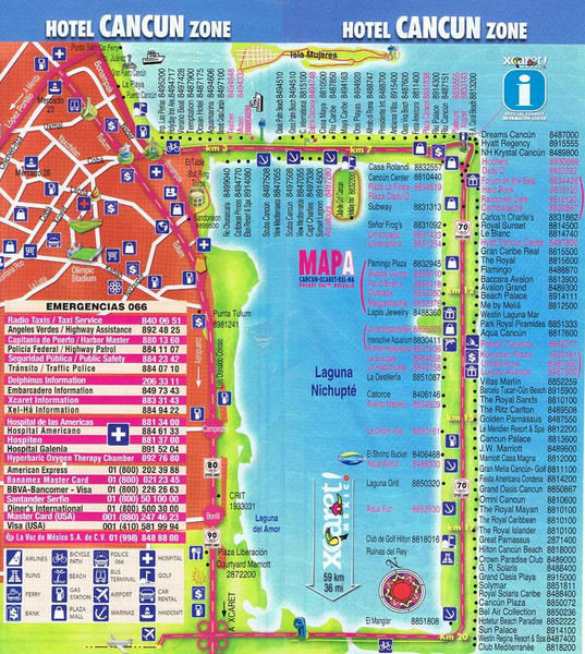 Cancun Hotel Map