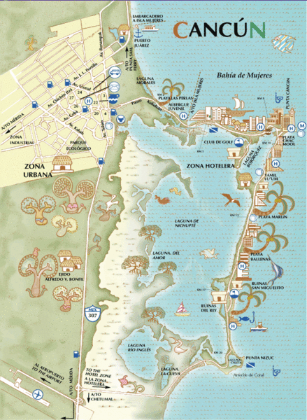 Cancun Tourist Map