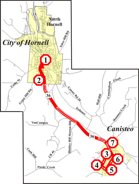 Canisteo-Hornell Bus Route Map