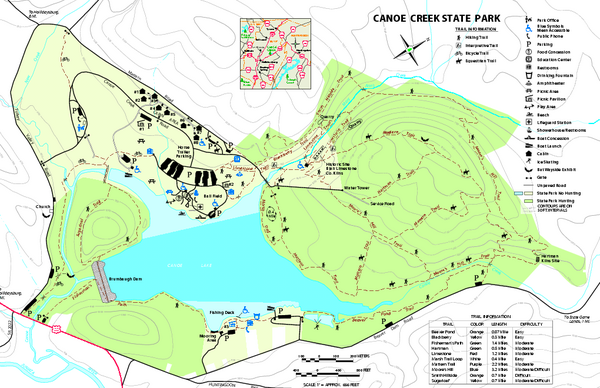 Canoe Creek State Park map