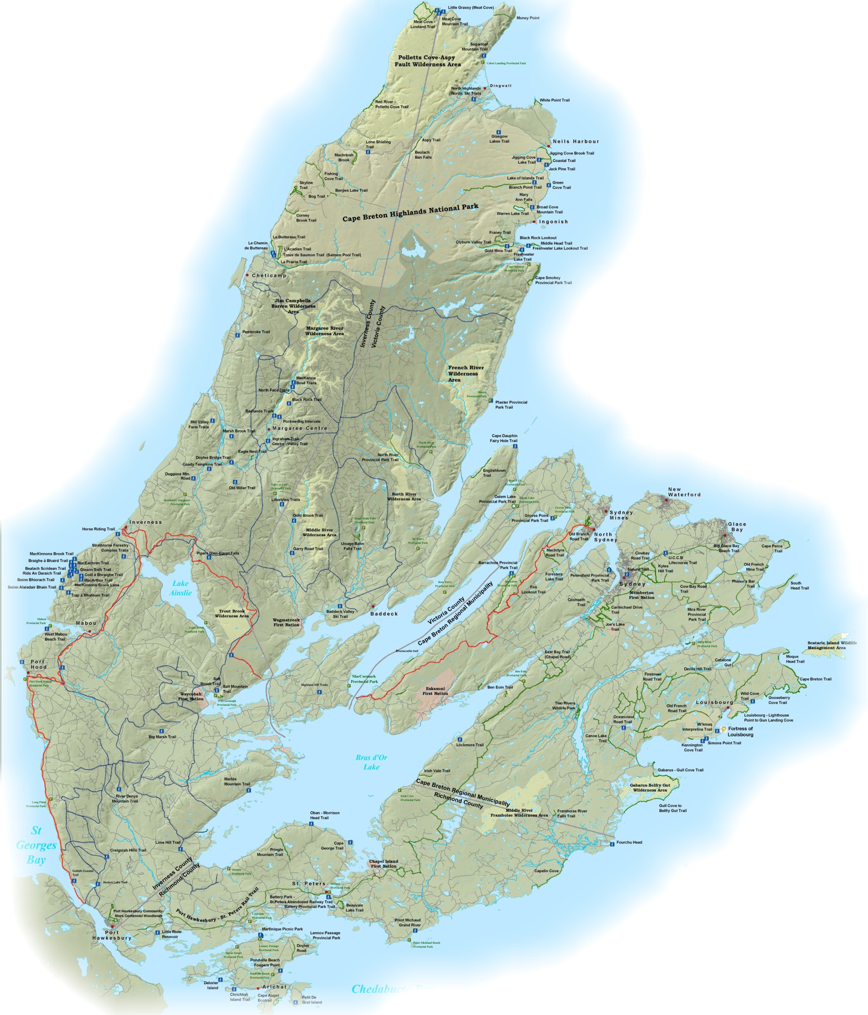 Cape Breton Island Trail Map Cape Breton Island • Mappery