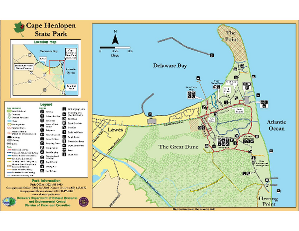 Cape Henlopen State Park Map