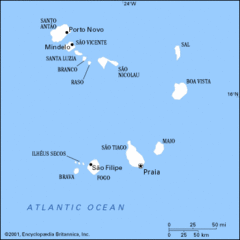 Cape Verde, Africa Island Map