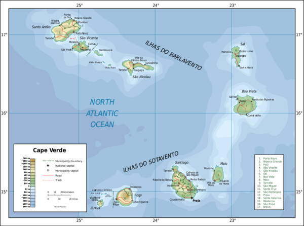 Cape Verde, Africa Map