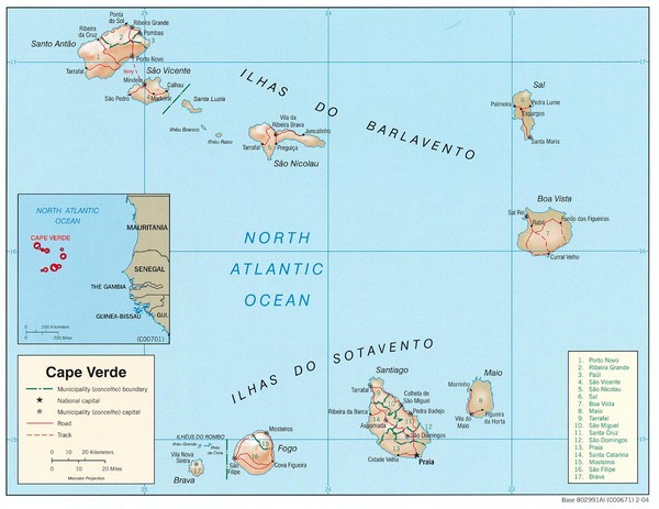 Cape Verde Islands Map