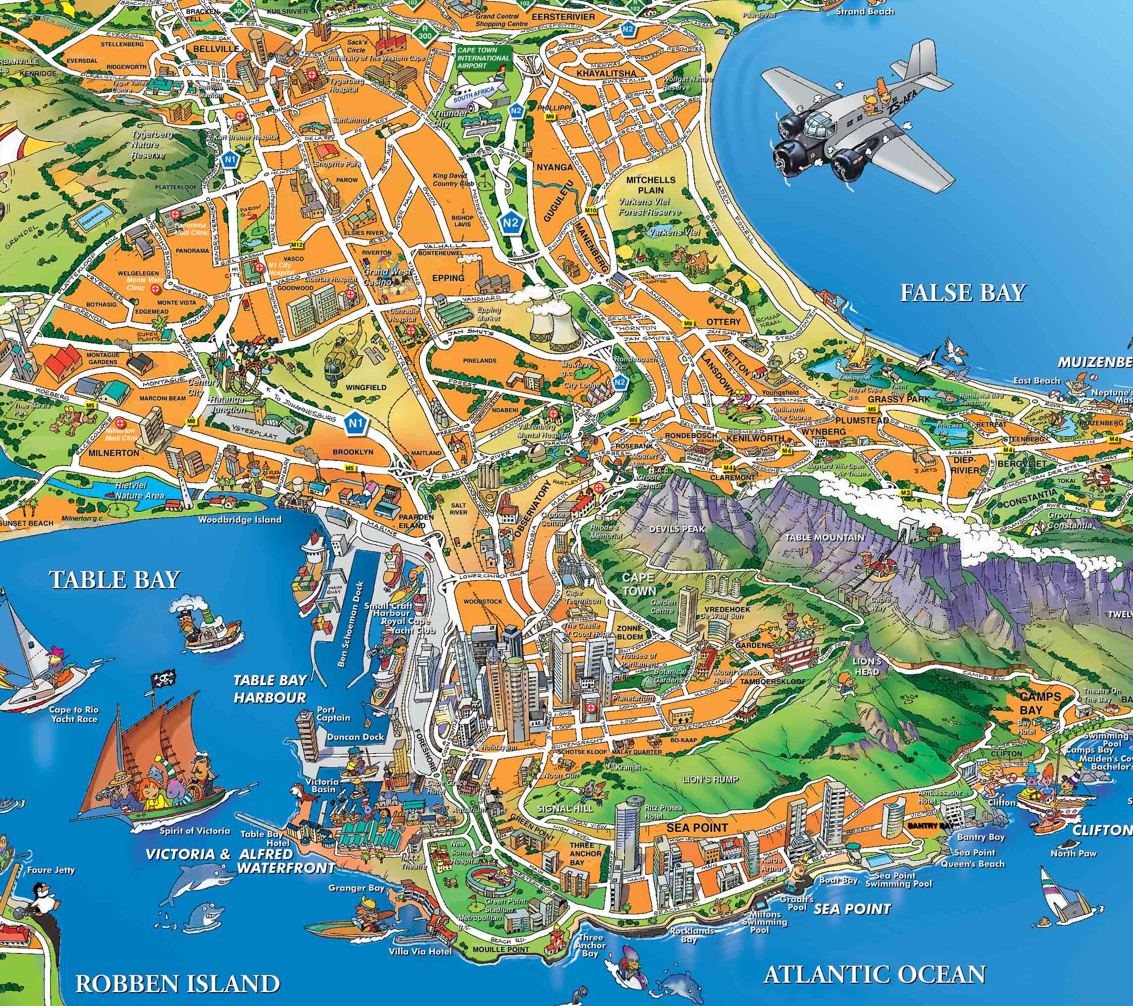 Cape Town Places Of Interest Map