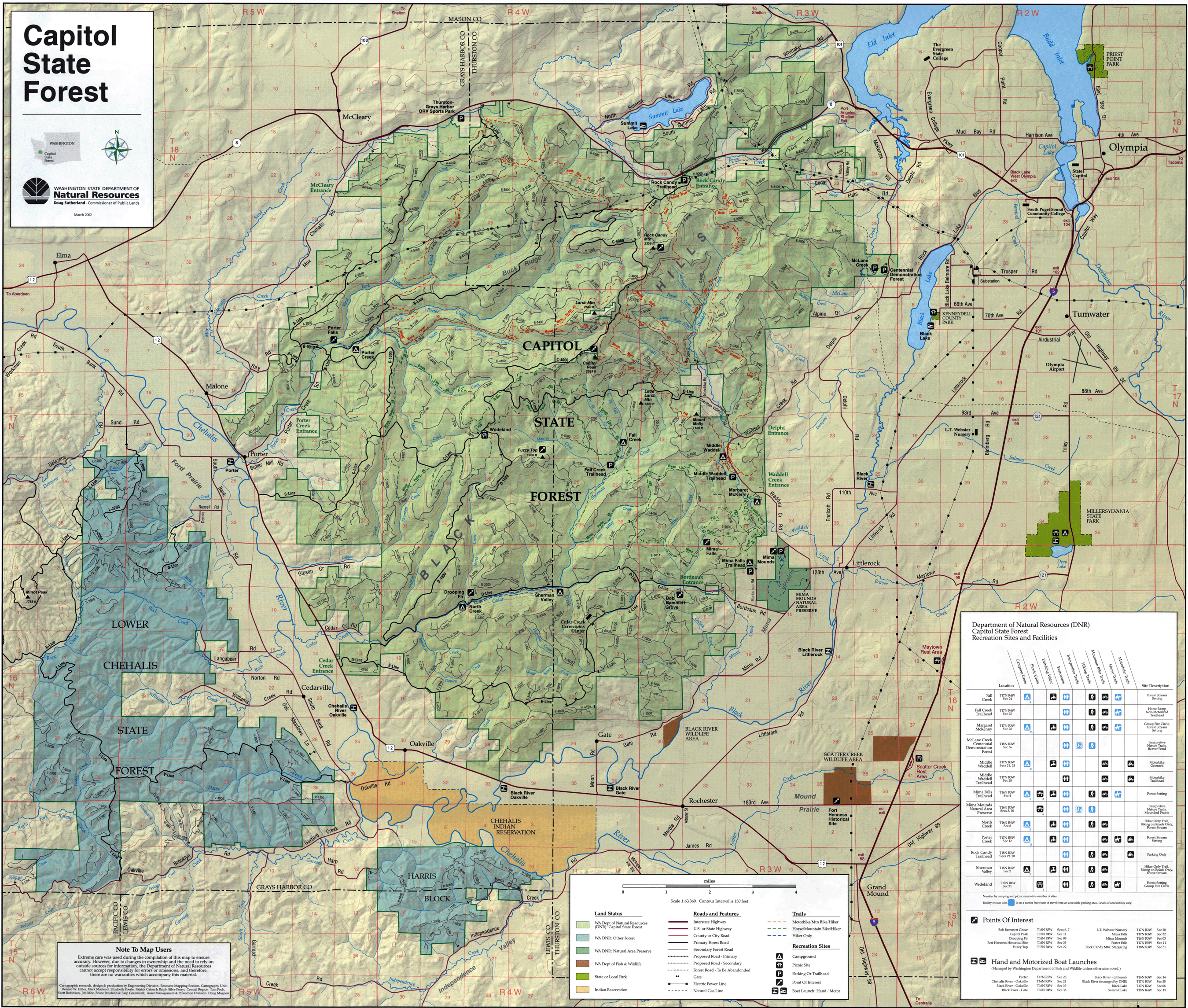 Capitol State Forest Map Oakville Washington • mappery