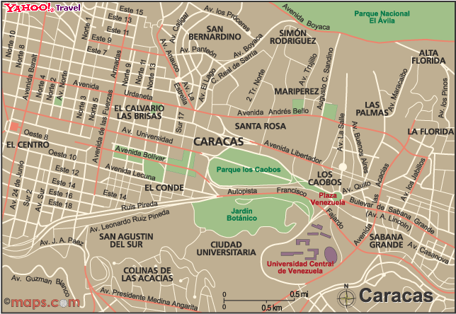 Caracas Map - Caracas Venezuela • mappery