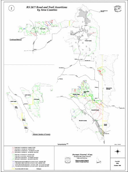 Caribou-Targhee Park map