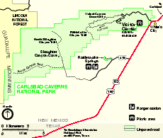 Carlsbad Caverns National Park Official Map