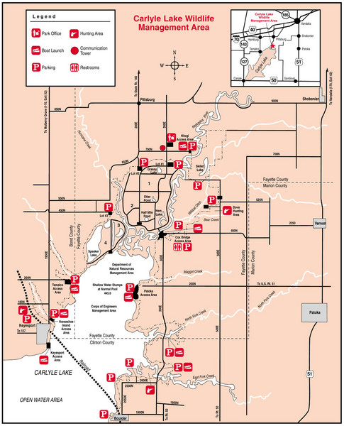Carlyle Lake, Illinois Site Map