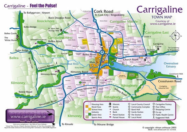 Carrigaline Town Map