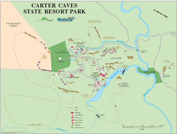 Carter Caves State Resort Park Map