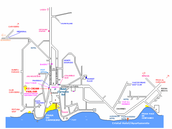 Carvoeiro Tourist Map