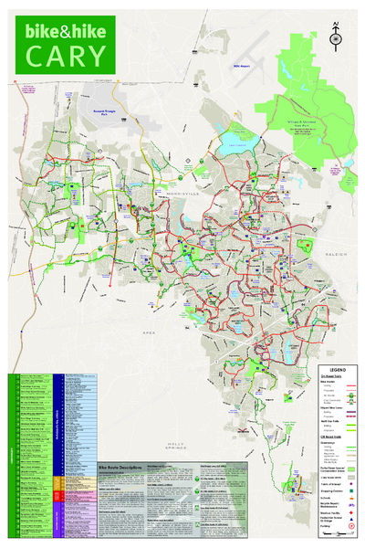 Cary Hike and Bike map - Cary North Carolina • mappery