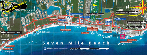 Cayman Seven Mile Beach Tourist Map