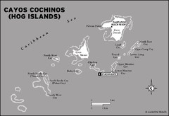 Cayos Cochios Islad Map