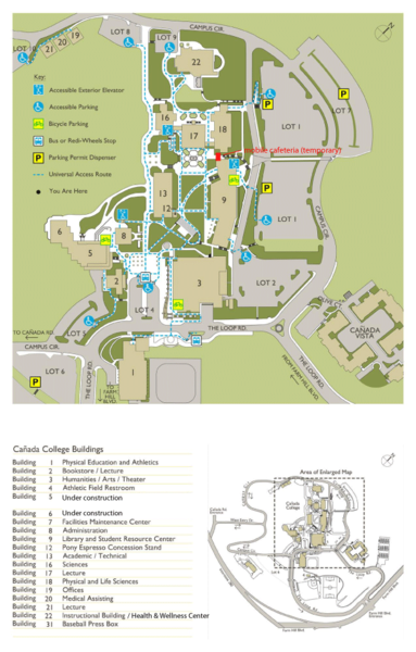 Cañada College Campus Map