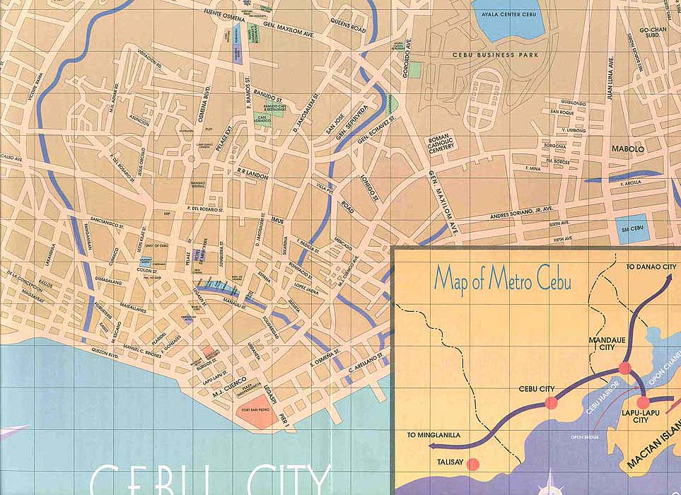 Cebu City Street Map Cebu City Tourist Map - Cebu City • Mappery