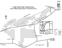 Cedar Glen State Park, Illinois Site Map