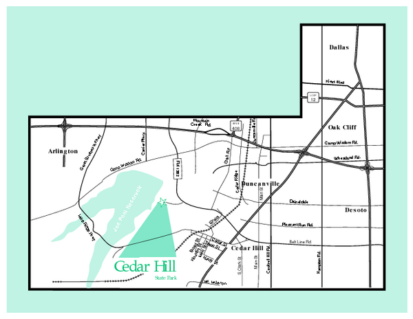 Cedar Hill, Texas State Park Map
