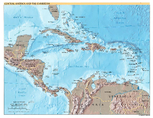 Central America and Caribbean Map