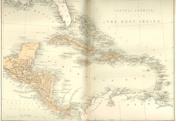 Central America and the West Indies Map