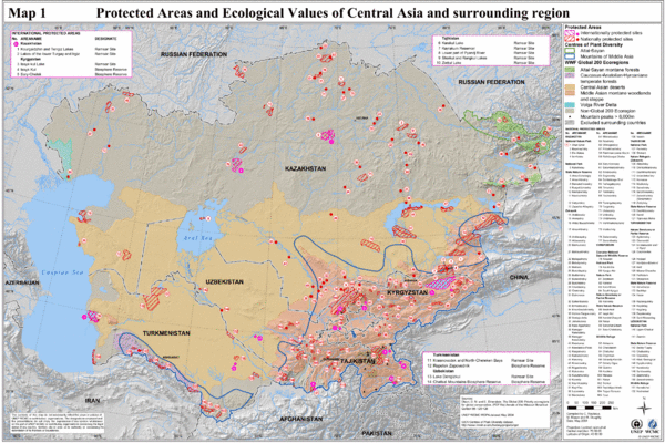 Central Asia Protected Areas Map