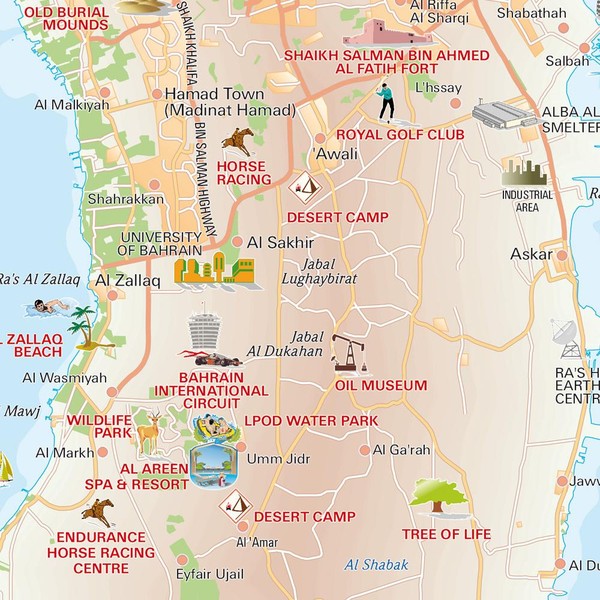 Central Bahrain tourist Map