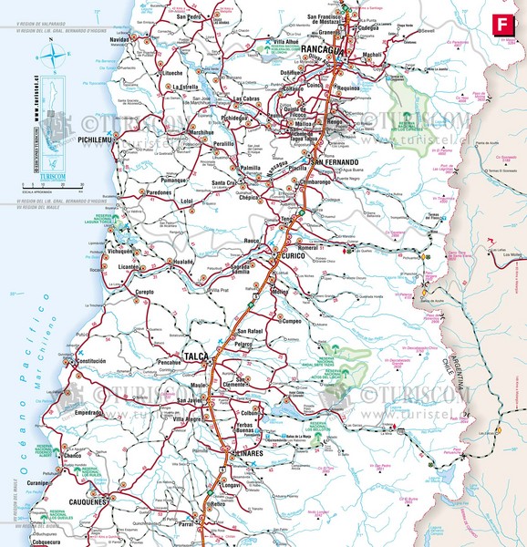 Central Chile Tourist Map