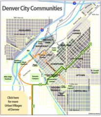 Central Denver Neighborhoods Map Central Denver Neighborhoods Map