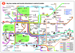 Central London Tourist and Bus map