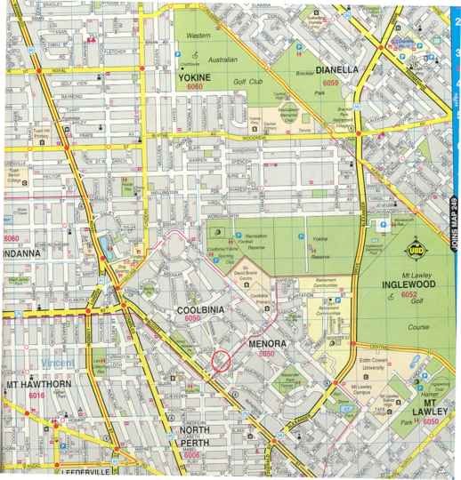 Central Perth, Australia City Map