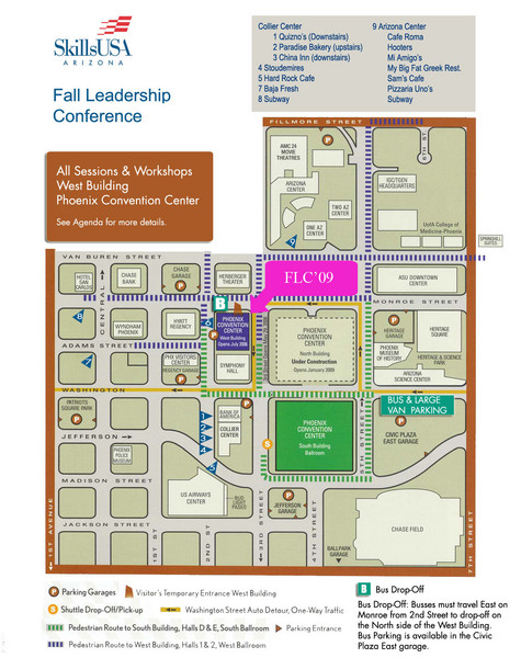 Central Phoenix, Arizona Restaurant Map