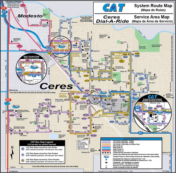 Ceres, CA Transportation Map