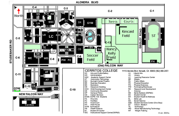 Cerritos College Campus Map