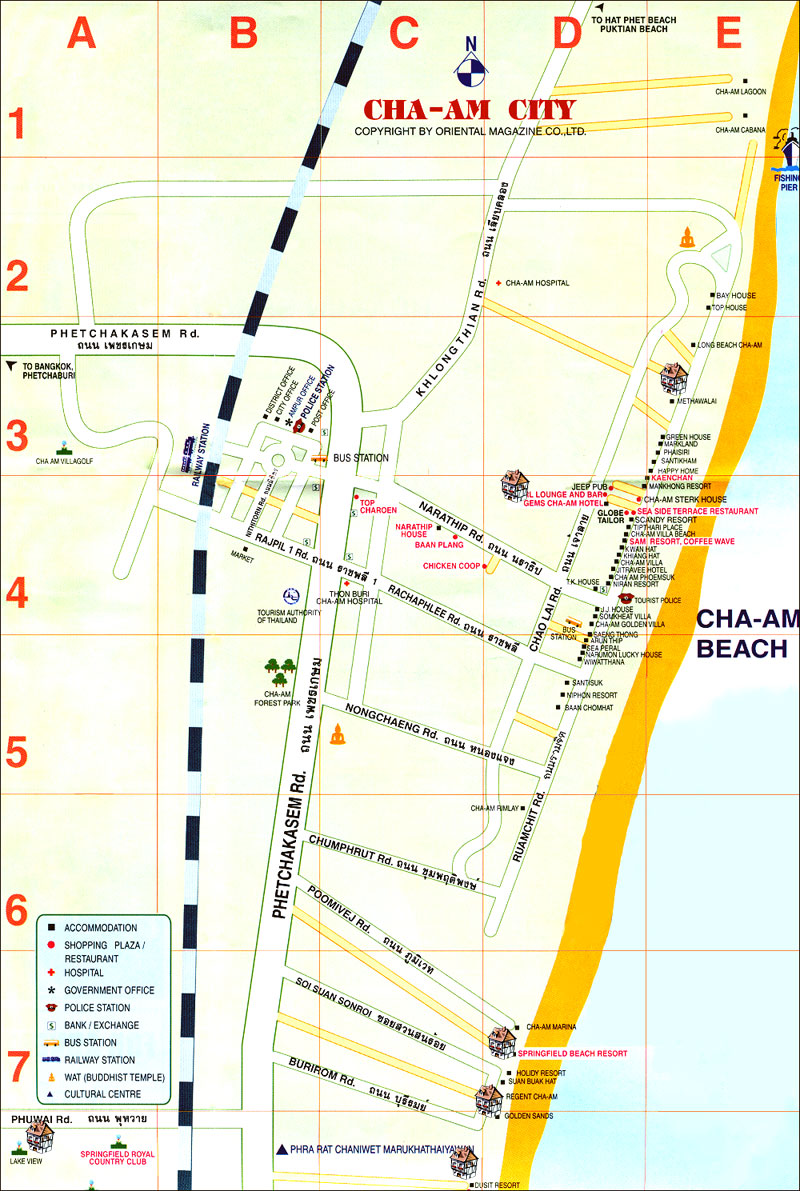 Cha Am Thailand Map Cha Am Tourist Map - Cha Am • Mappery