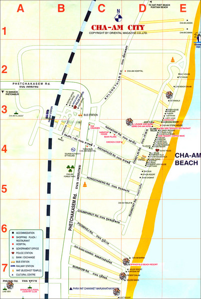 Cha Am Tourist Map