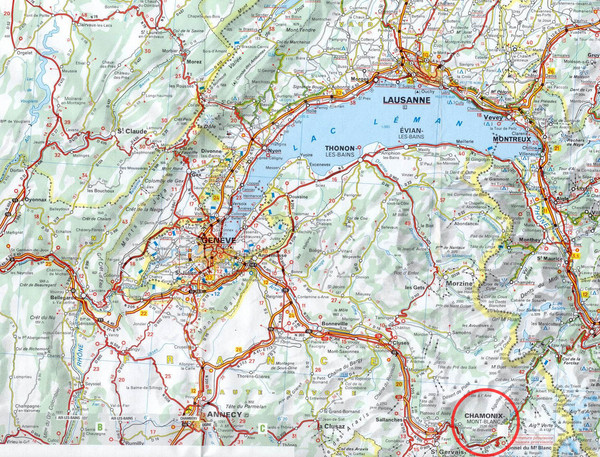 Chamonix Location Map