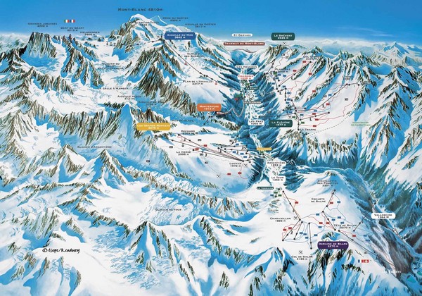 Chamonix Piste Ski Area Trail Map