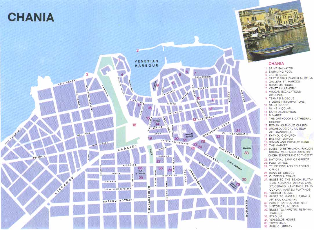 City map Mykonos Island PDF