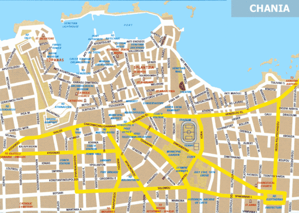 Chania Tourist Map - chania • mappery