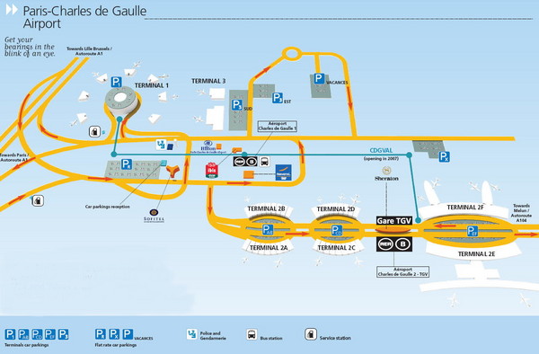 Charles de Gaulle Airport Map