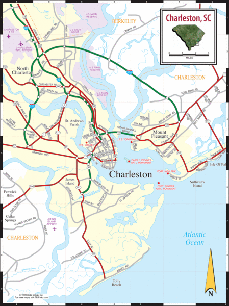Charleston, South Carolina City Map