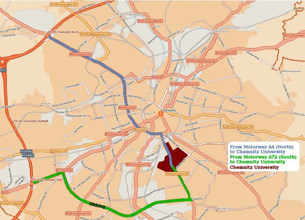 Chemnitz University Location Map