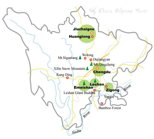 Chengdu China Cities Map